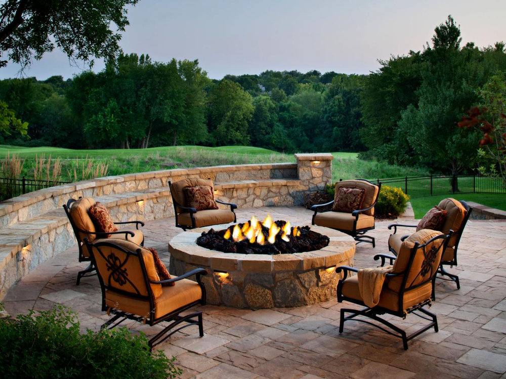 Backyard fire pit.