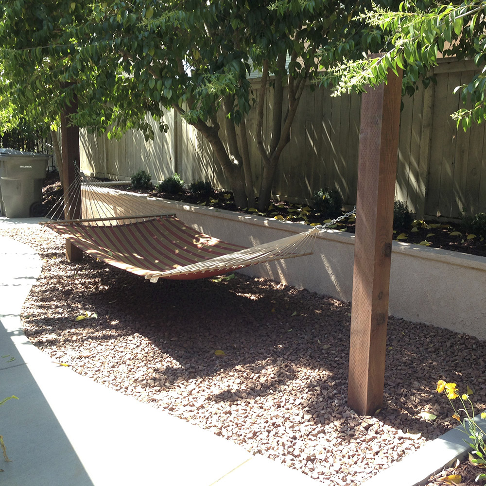 Backyard hammock area