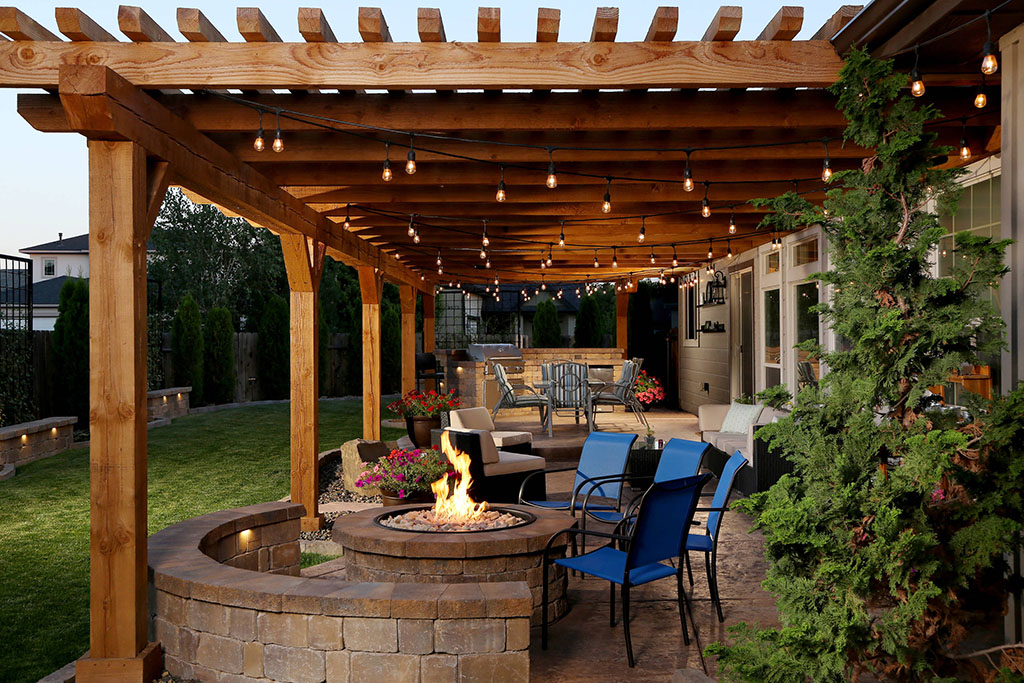 Backyard pergola